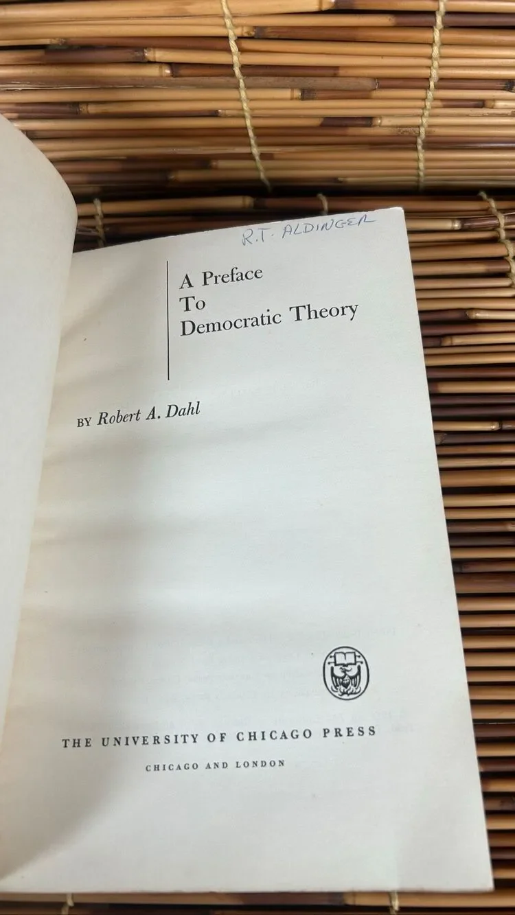 A Preface to Democratic Theory by Robert A. Dahl PB First Edition Very Good 1956